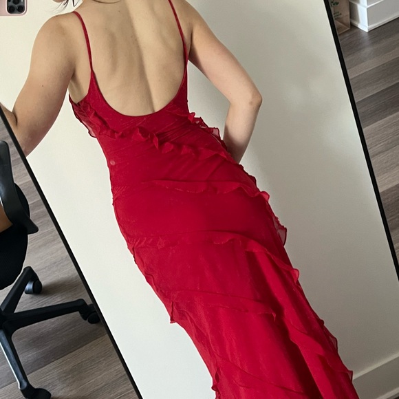 Mango Long Red Dress - Picture 8 of 9